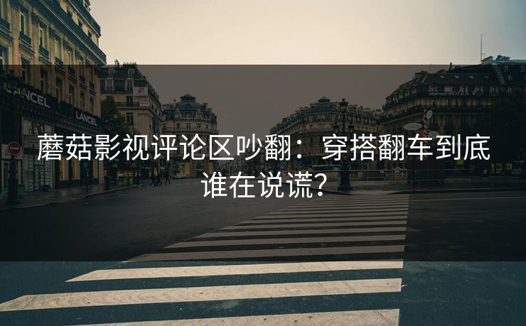 蘑菇影视评论区吵翻:穿搭翻车到底谁在说谎?